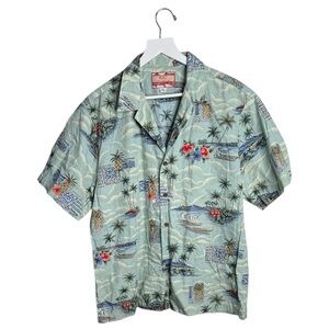RJC Made in Hawaii Men’s Short-Sleeve Button-front Hawaiian Tiki Shirt M-336